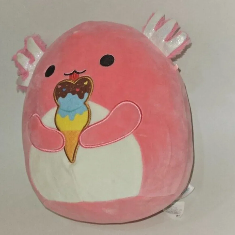 Squishmallows Archie Pink Axolotl Eating Ice cream 9